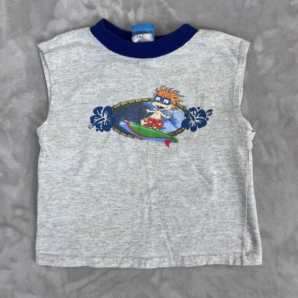 Vintage Nickelodeon Rugrats Shirt Toddler 3T Chuckie Surf Tee 90s Y2K Nostalgic